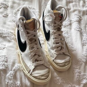 Nike High-Top Sneakers in White and Cream